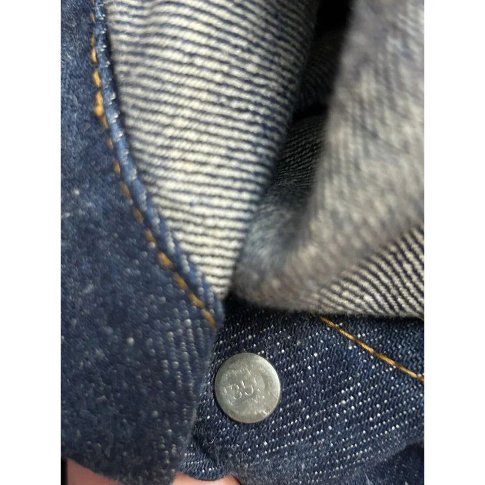 RARE Levi's White Tab 'Big E' Type 3 Vintage 60's/70's Denim Trucker Jean Jacket - Picture 11 of 15